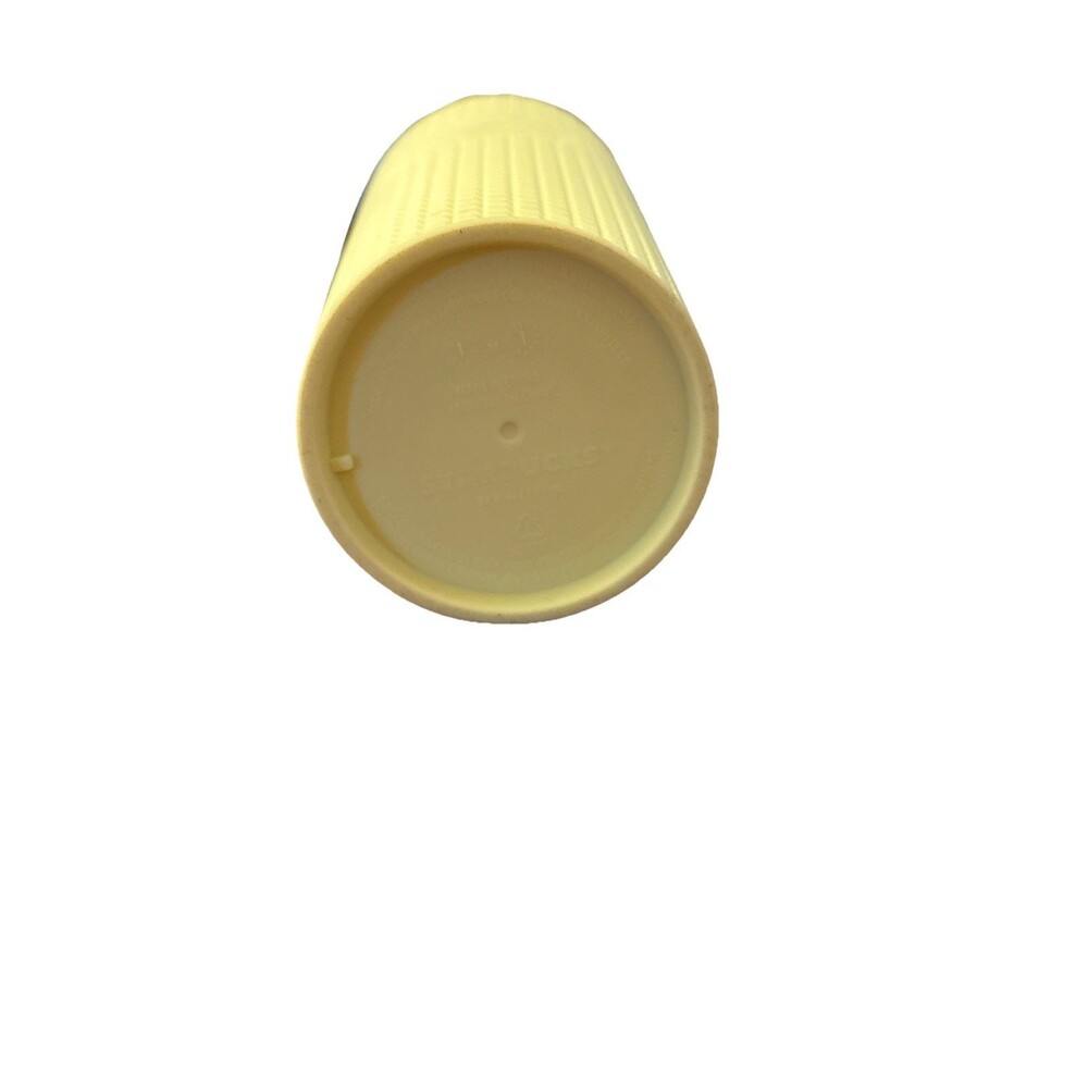 Starbucks 24 oz Meadow Yellow Soft Touch Grid Tumbler Cold Cup With Straw - Picture 6 of 7
